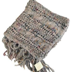 Altar'd State Oatmeal Multicolor Cable Knit Infinity Scarf NWT